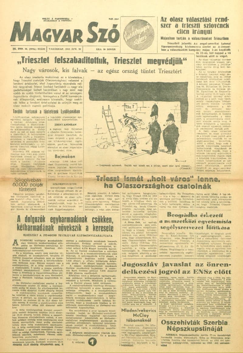 Magyar Szó, 9. évf. 1952. április 20. 96. sz. 1–12. oldal