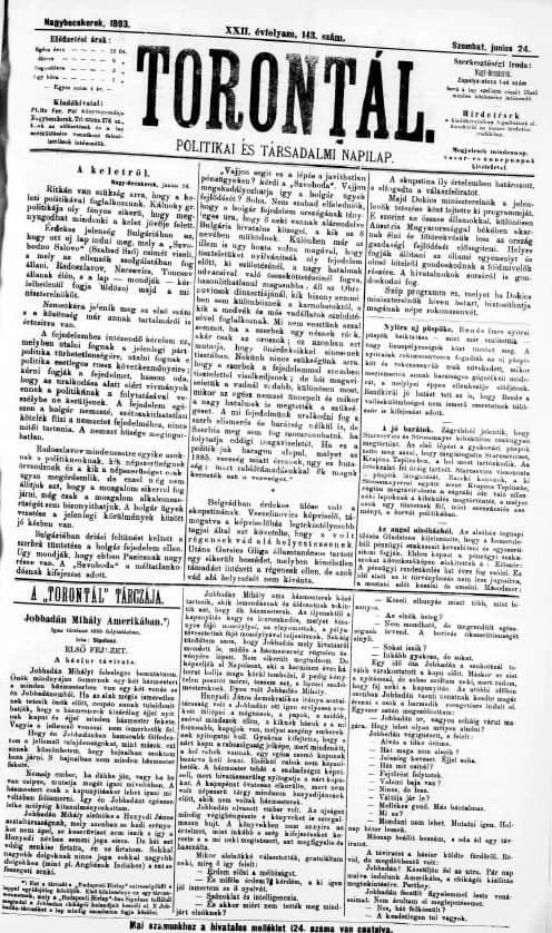 Torontál, 22. évf. 1893. június 24. 143. sz.