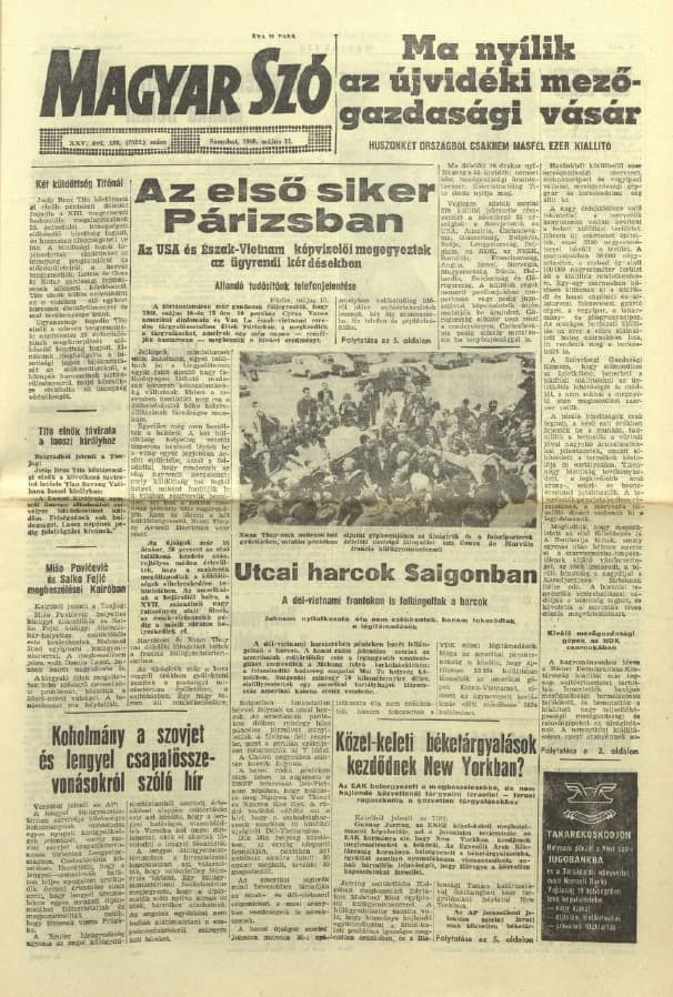Magyar Szó, 25. évf. 1968. május 11. 128. sz. 1–20. oldal