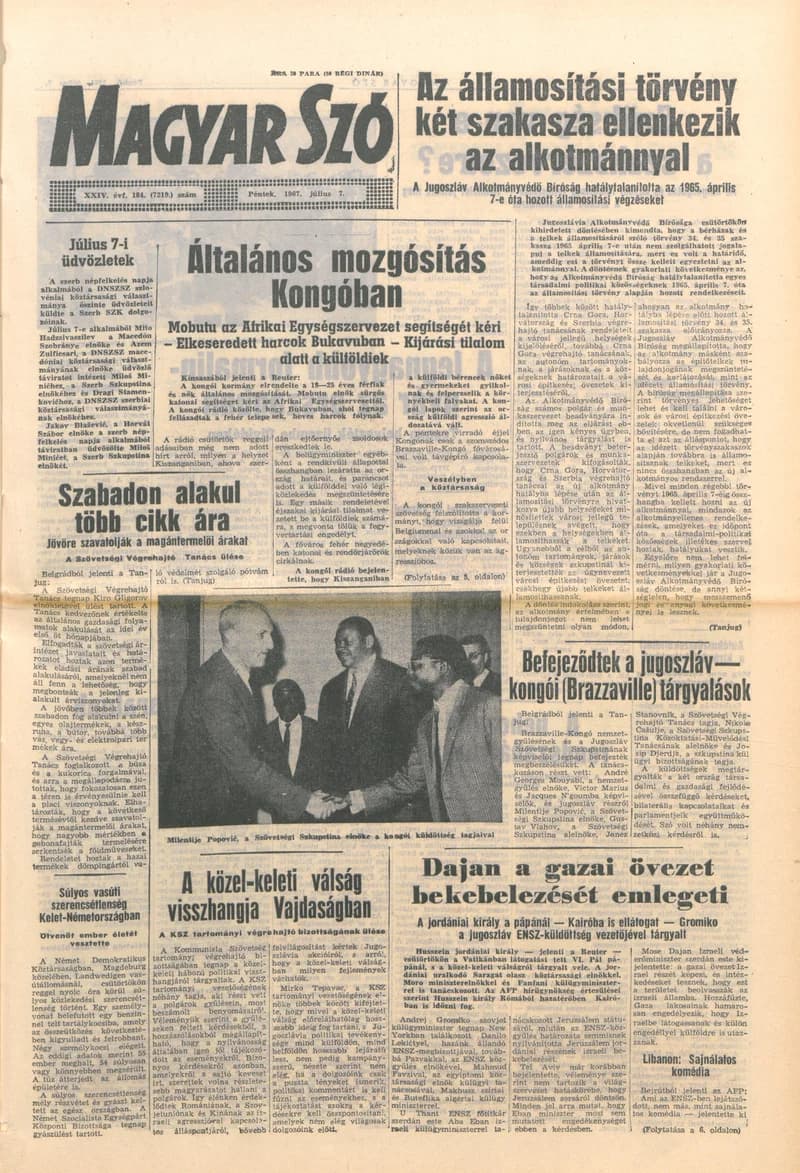 Magyar Szó, 24. évf. 1967. július 7. 184. sz. 1–16. oldal
