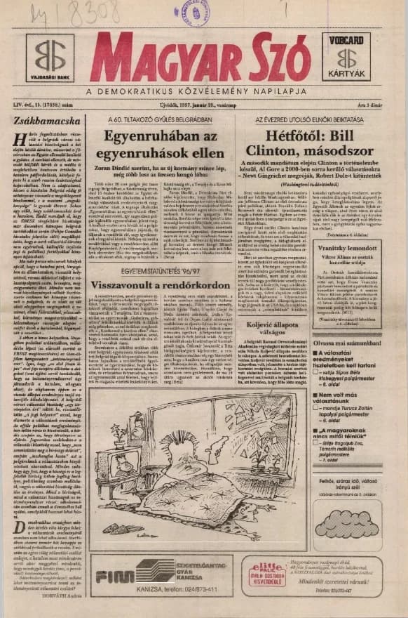Magyar Szó, 54. évf. 1997. január 19. 15. sz. 1–24. oldal