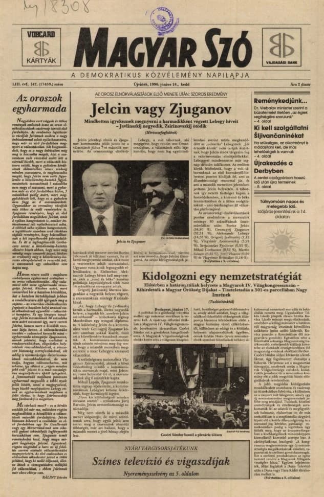 Magyar Szó, 53. évf. 1996. június 18. 142. sz. 1–16. oldal