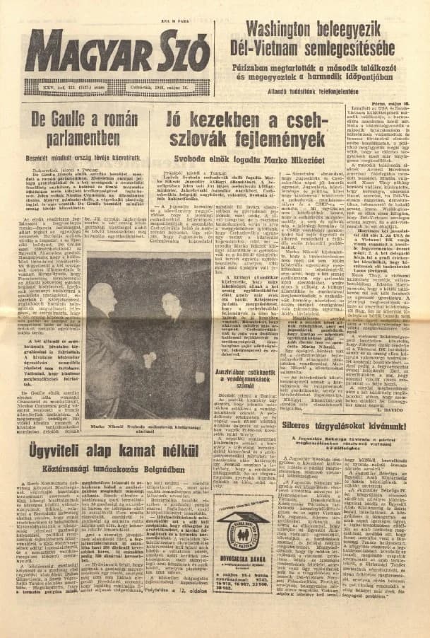 Magyar Szó, 25. évf. 1968. május 16. 133. sz. 1–20. oldal