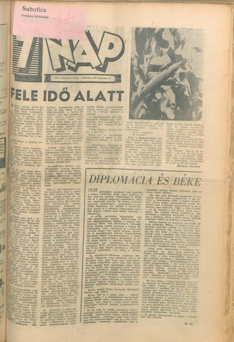 7 Nap, 14. évf. 1959. szeptember 6. 37. sz. 1–20. oldal
