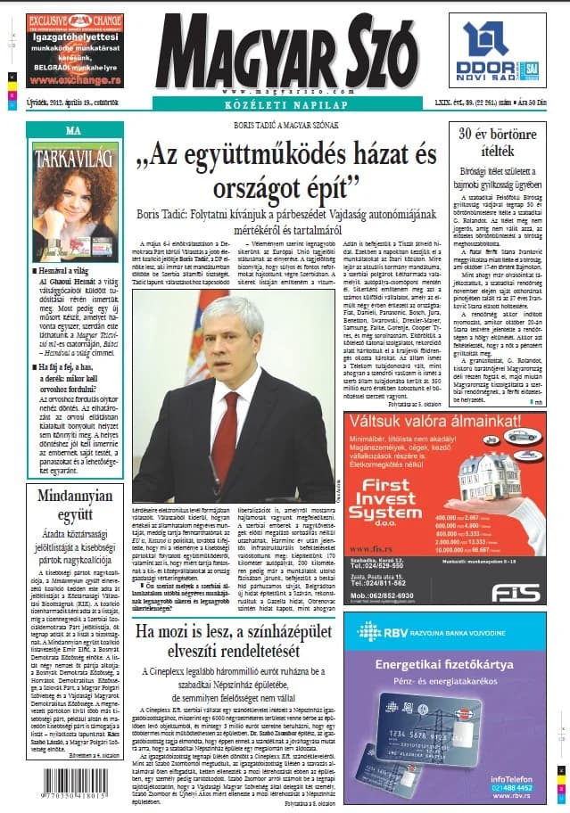 Magyar Szó, 69. évf. 2012. április 19. 89. sz. 1–20. oldal