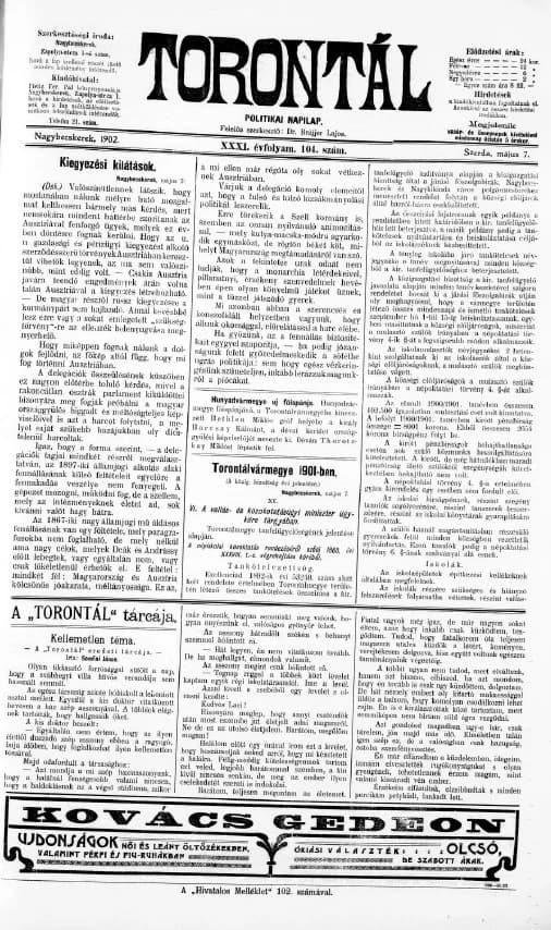 Torontál, 31. évf. 1902. május 7. 104. sz.