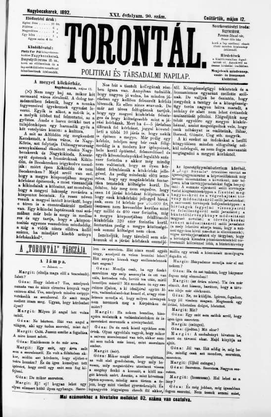 Torontál, 21. évf. 1892. május 12. 90. sz.