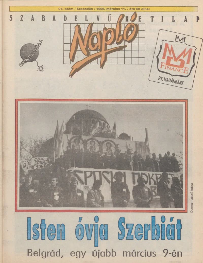 Napló - Szabadelvű hetilap, 3. évf. 1992. március 11. 97. sz.