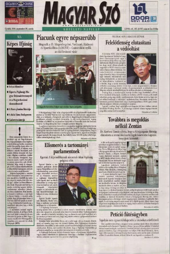 Magyar Szó, 67. évf. 2010. szeptember 29. 227. sz. 1–20. oldal