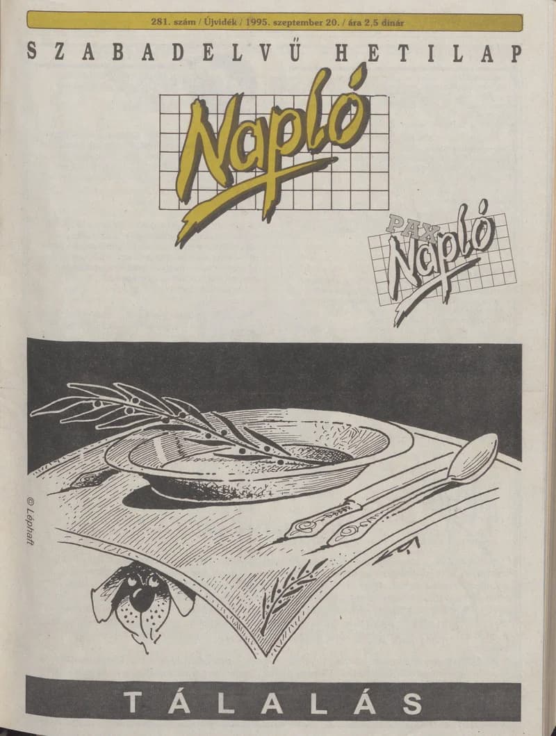 Napló - Szabadelvű hetilap, 6. évf. 1995. szeptember 20. 281. sz.