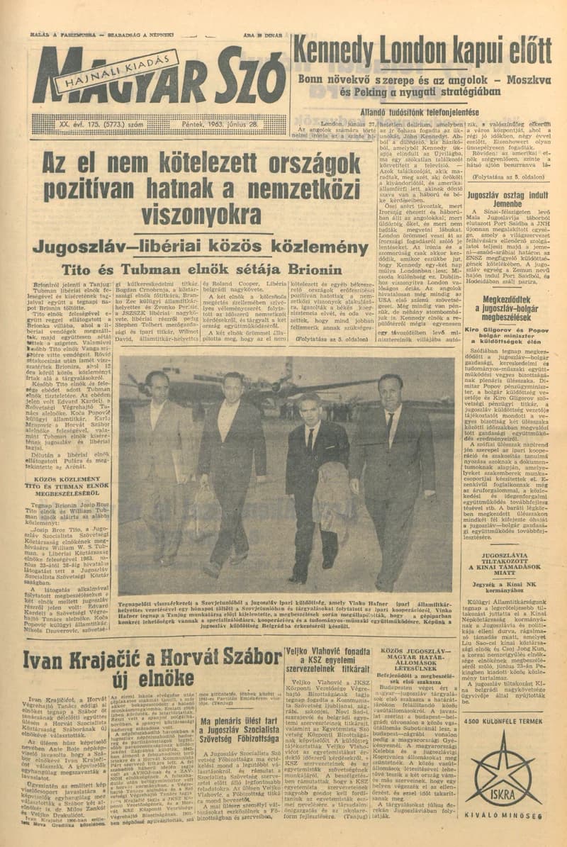 Magyar Szó, 20. évf. 1963. június 28. 175. sz. 1–14. oldal
