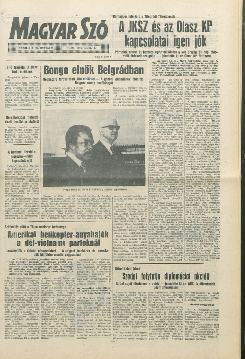 Magyar Szó, 32. évf. 1975. április 7. 95. sz.