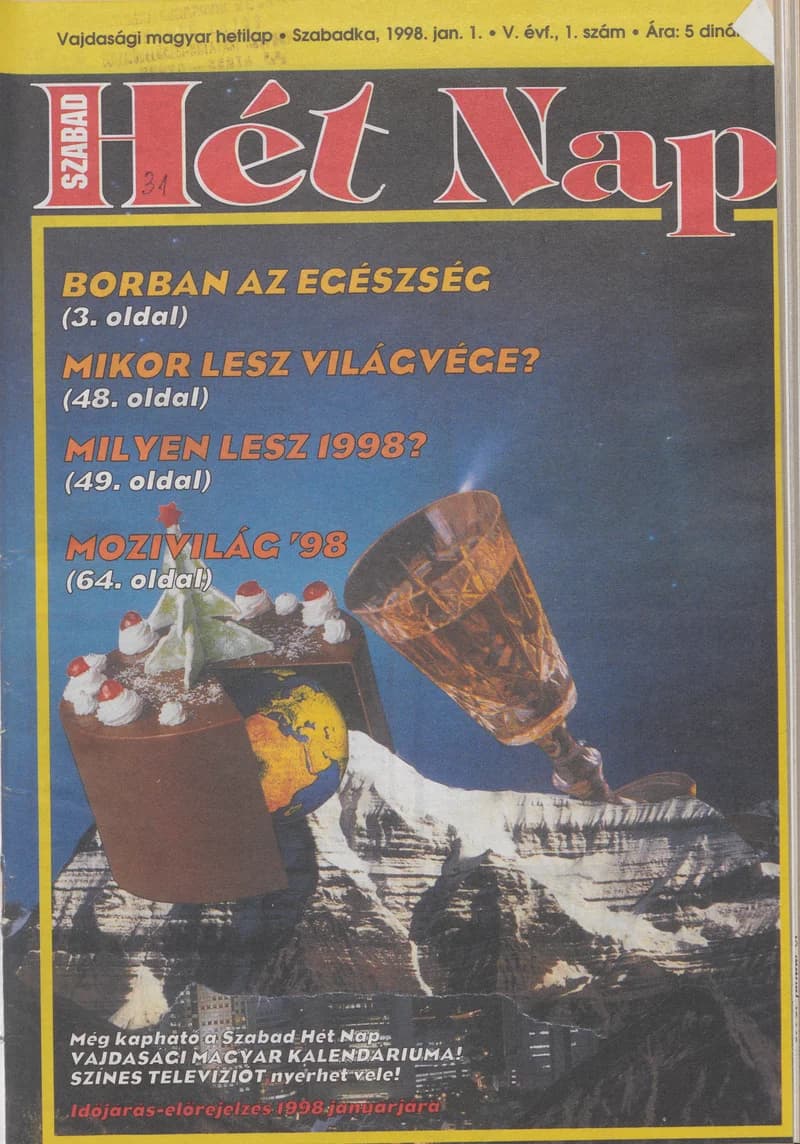 Szabad Hét Nap, 5. évf. 1998. január 1. 1. sz.