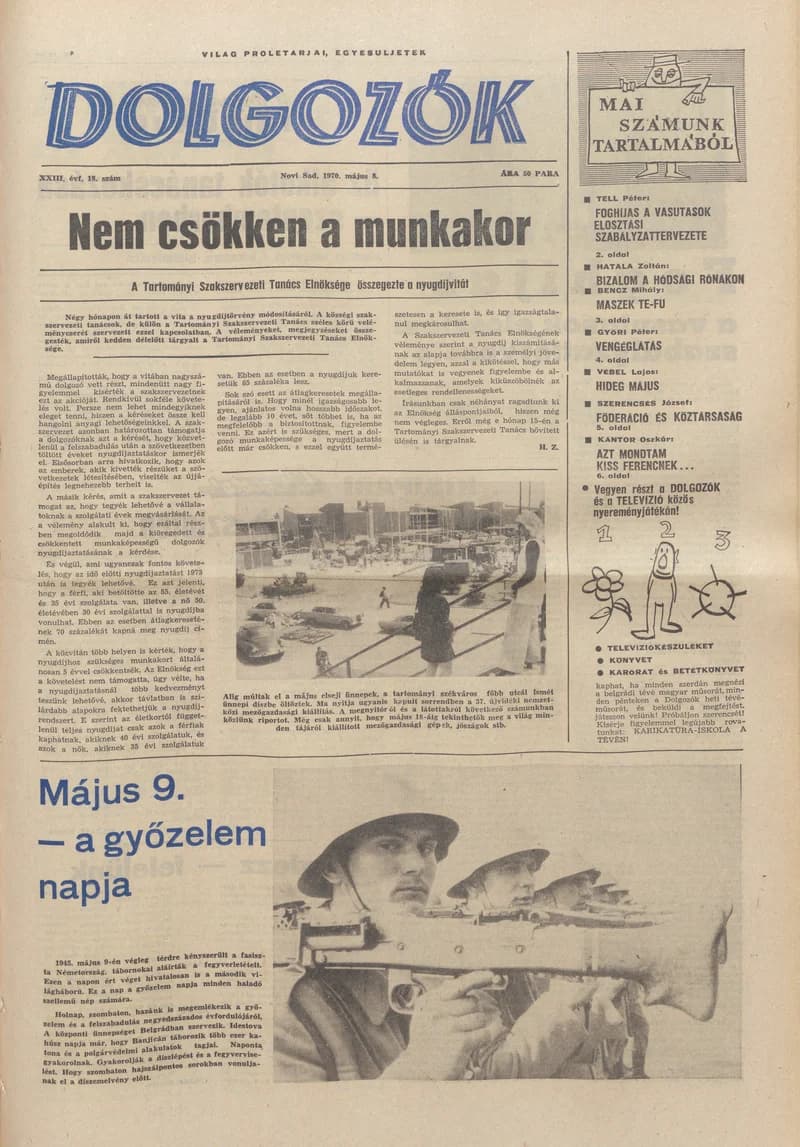 Dolgozók, 24. évf. 1970. május 8. 18. sz.