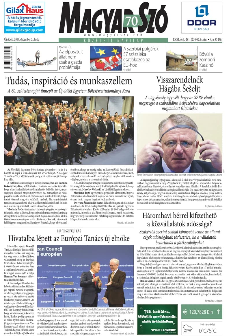 Magyar Szó, 71. évf. 2014. december 2. 281. sz. 1–20. oldal