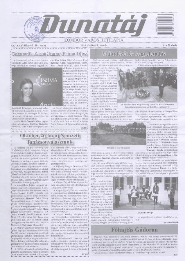 Dunatáj, 16. évf. 2014. október 8. 801. sz.
