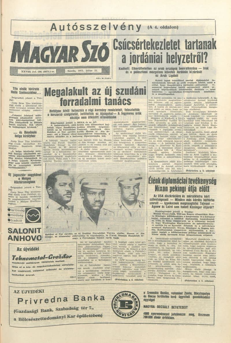Magyar Szó, 28. évf. 1971. július 21. 198. sz. 1–14. oldal