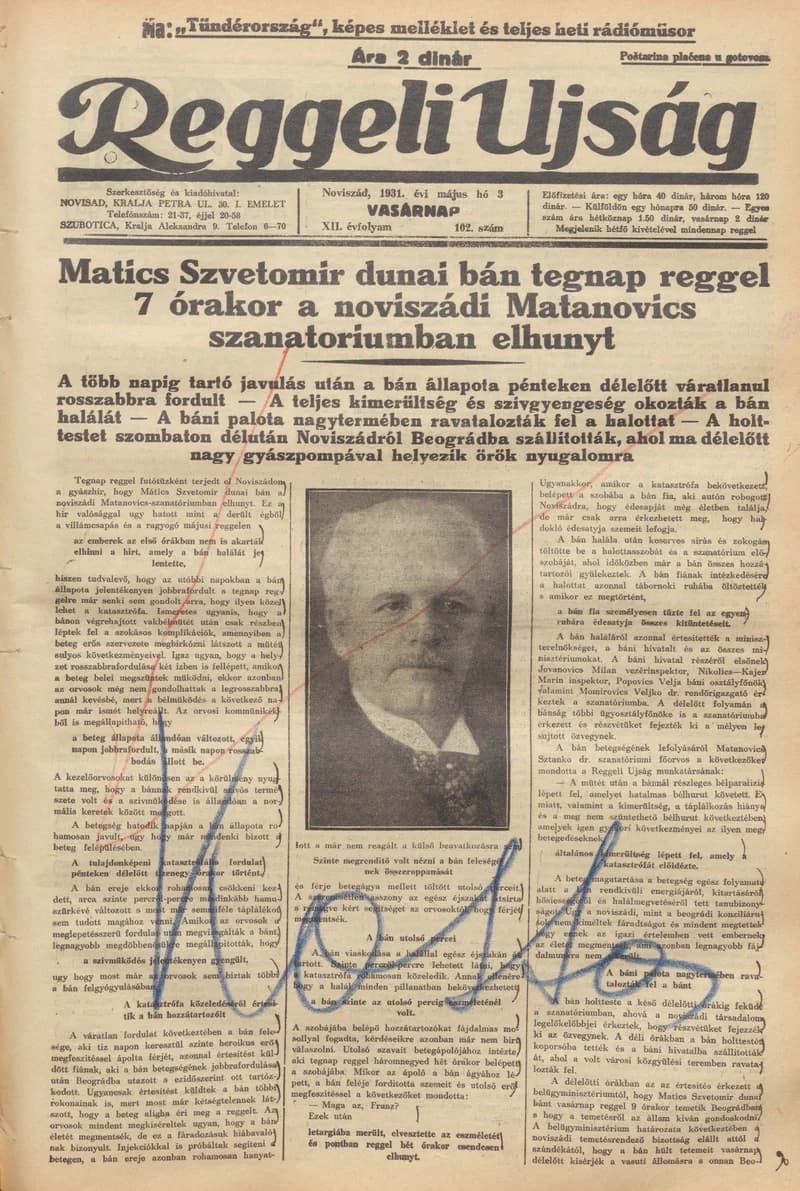 Reggeli Újság, 12. évf. 1931. május 3. 102. sz.