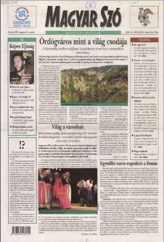 Magyar Szó, 64. évf. 2007. augusztus 15. 189. sz. 1–20. oldal