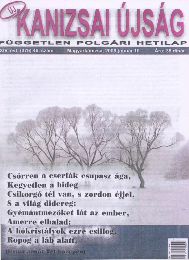 Új Kanizsai Újság, 15. évf. 2008. január 10. 1. sz.