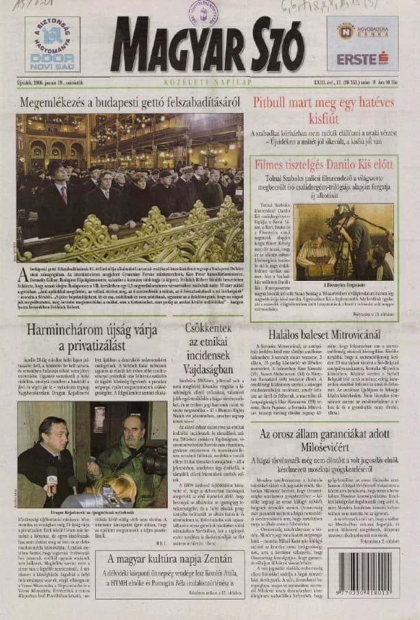Magyar Szó, 63. évf. 2006. január 19. 13. sz. 1–20. oldal