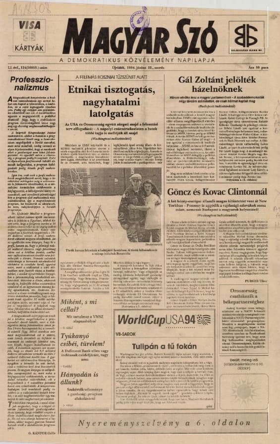 Magyar Szó, 51. évf. 1994. június 22. 124. sz. 1–16. oldal