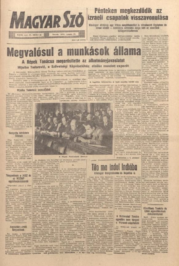 Magyar Szó, 31. évf. 1974. január 23. 21. sz. 1–20. oldal
