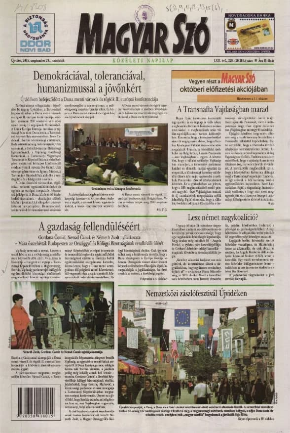 Magyar Szó, 62. évf. 2005. szeptember 29. 229. sz. 1–20. oldal