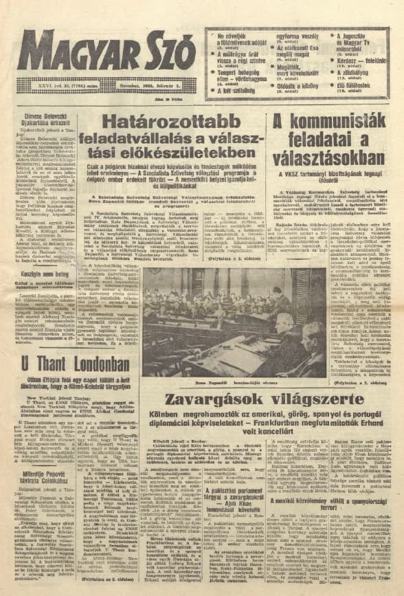 Magyar Szó, 26. évf. 1969. február 1. 30. sz. 1–20. oldal