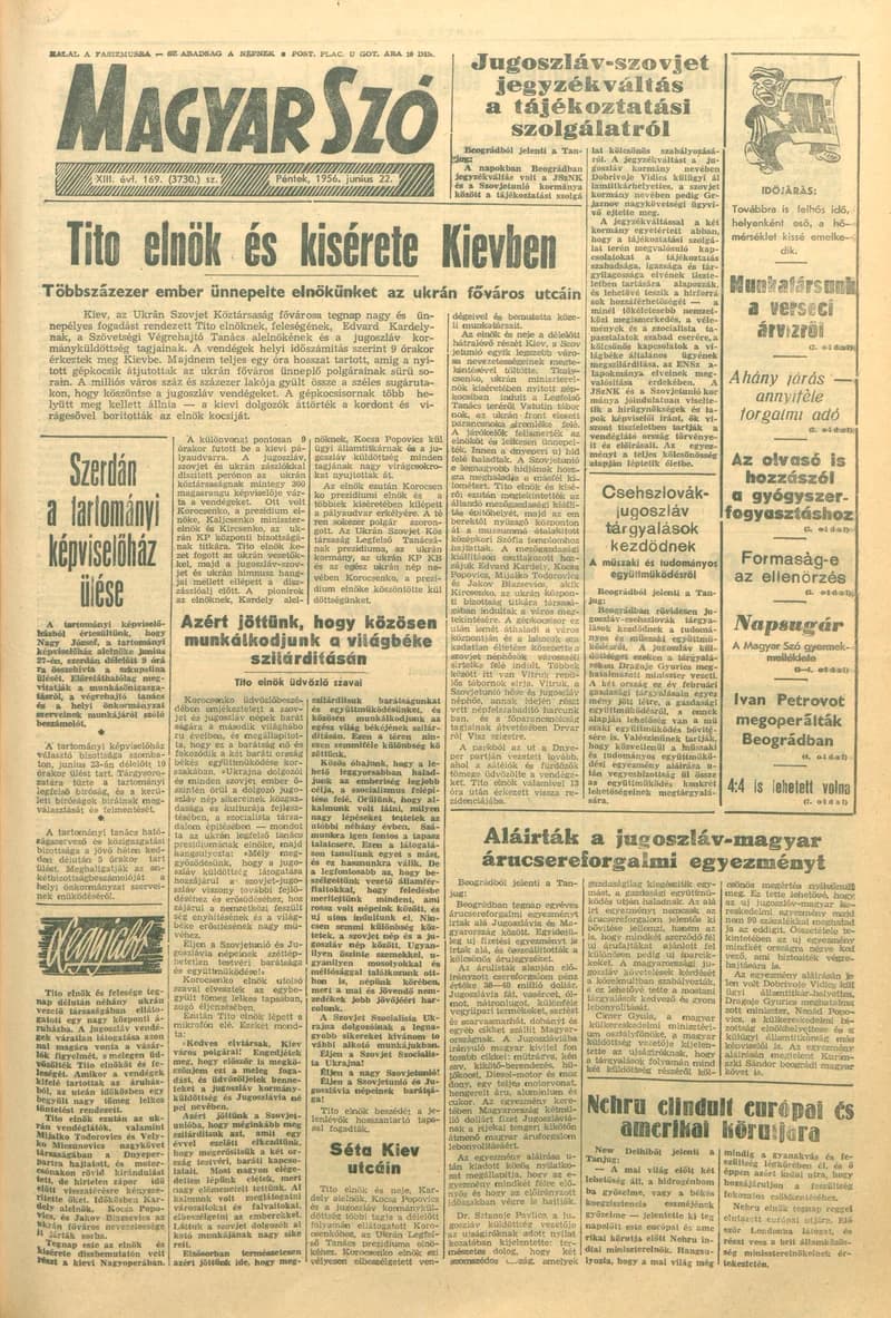 Magyar Szó, 13. évf. 1956. június 22. 169. sz. 1–8. oldal