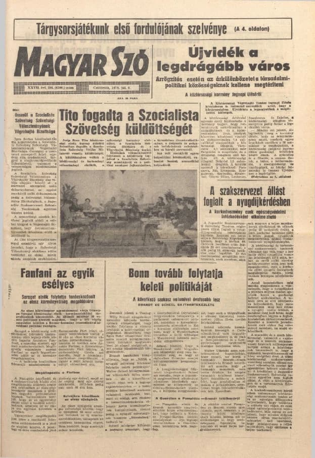 Magyar Szó, 27. évf. 1970. július 9. 186. sz. 1–16. oldal