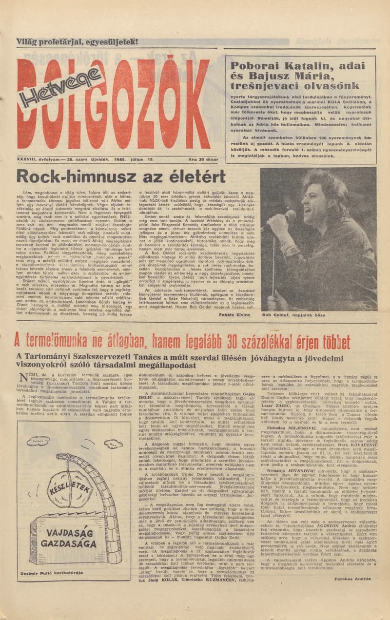 Dolgozók, 39. évf. 1985. július 18. 28. sz.