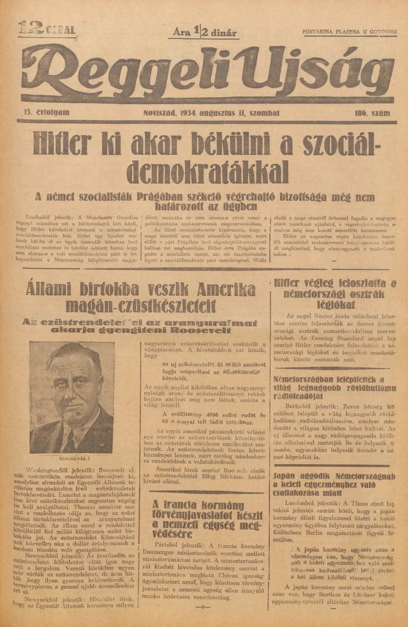 Reggeli Újság, 15. évf. 1934. augusztus 11. 186. sz.