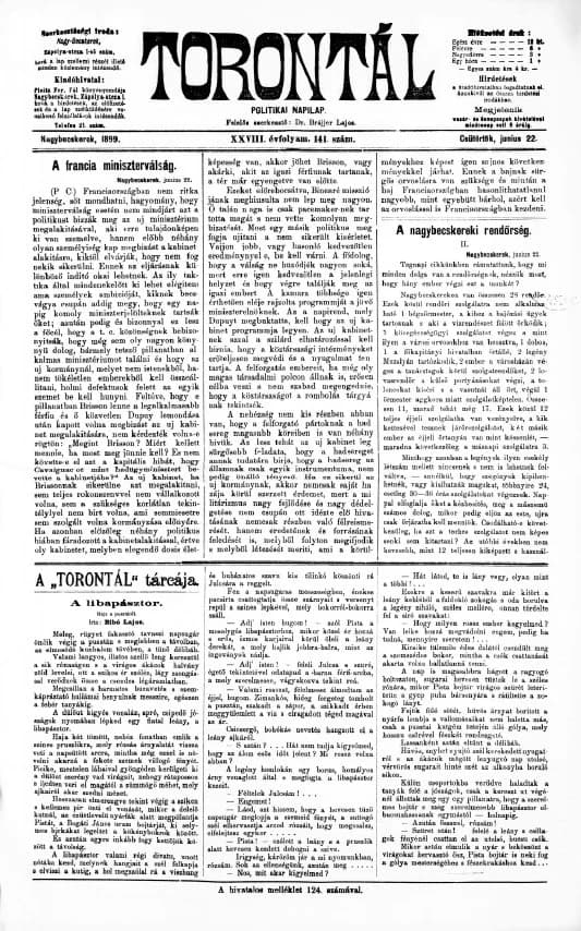 Torontál, 28. évf. 1899. június 22. 141. sz.