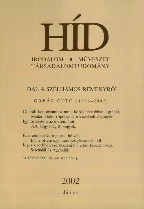 Híd, 66. évf. 2002. június. 6. sz. 713–856. oldal