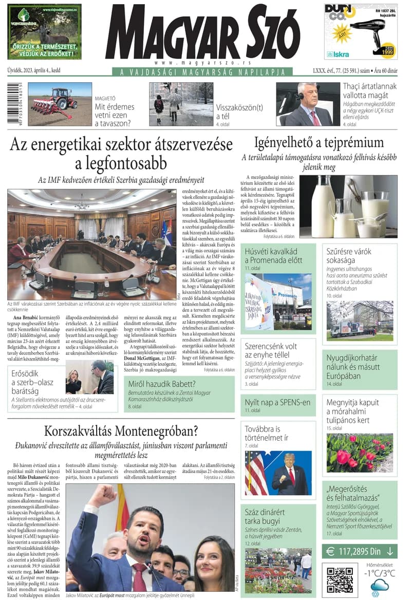 Magyar Szó, 80. évf. 2023. április 4. 77. sz. 1–20. oldal