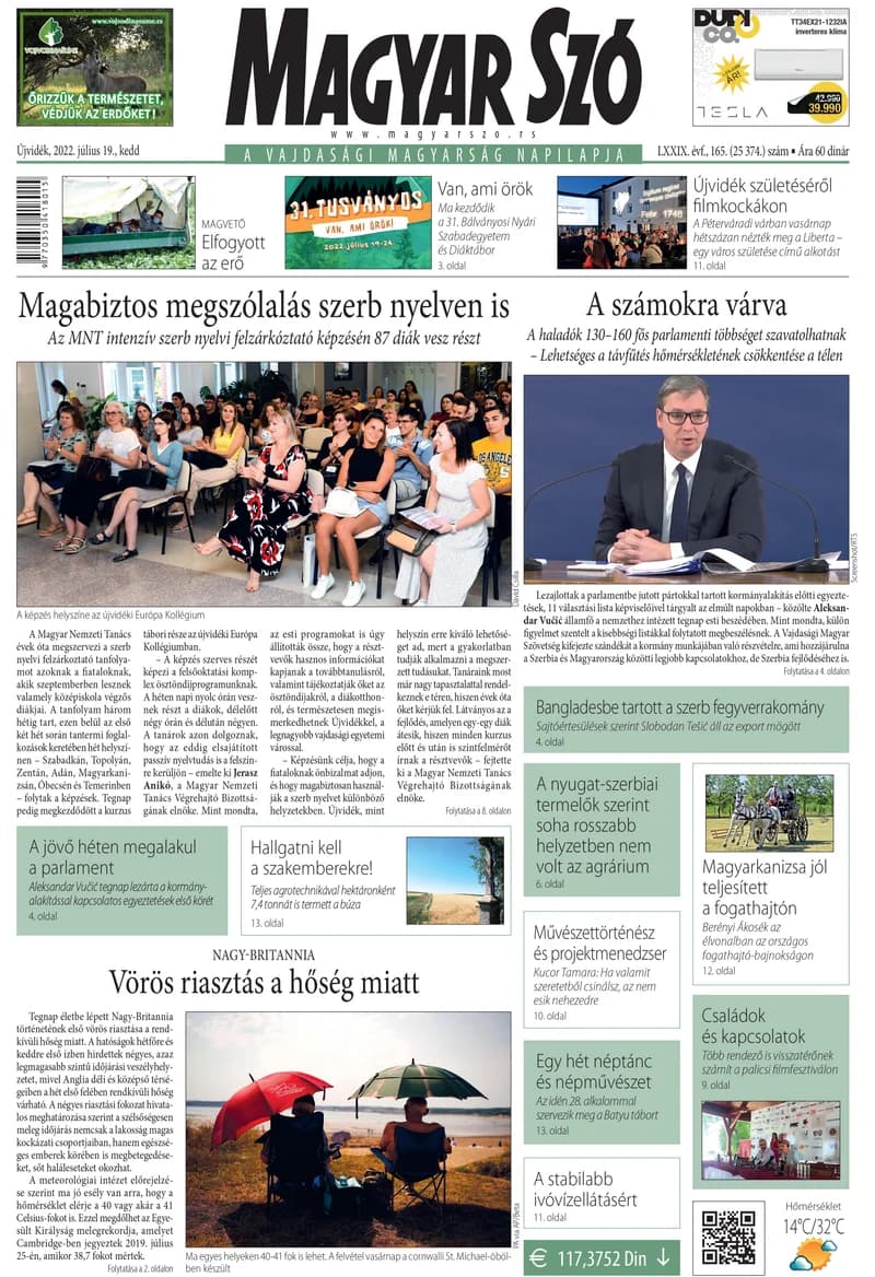 Magyar Szó, 79. évf. 2022. július 19. 165. sz. 1–20. oldal