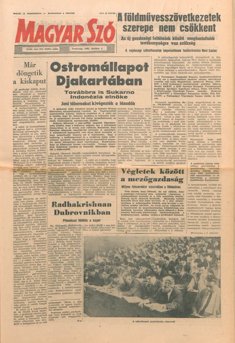 Magyar Szó, 22. évf. 1965. október 3. 272. sz. 1–24. oldal