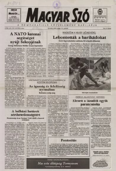 Magyar Szó, 58. évf. 2001. május 18. 113. sz. 1–16. oldal