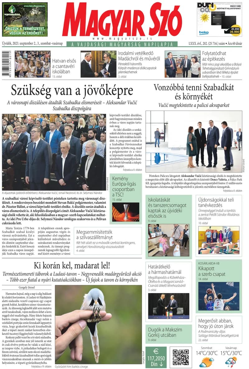 Magyar Szó, 80. évf. 2023. szeptember 2. – 3. 202. sz. 1–32. oldal