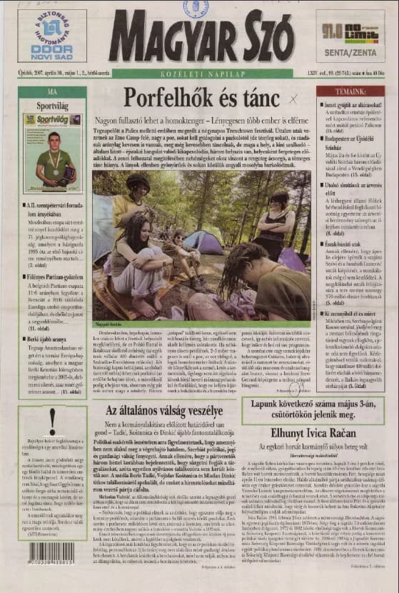 Magyar Szó, 64. évf. 2007. április 30. – május 2. 99. sz. 1–12. oldal