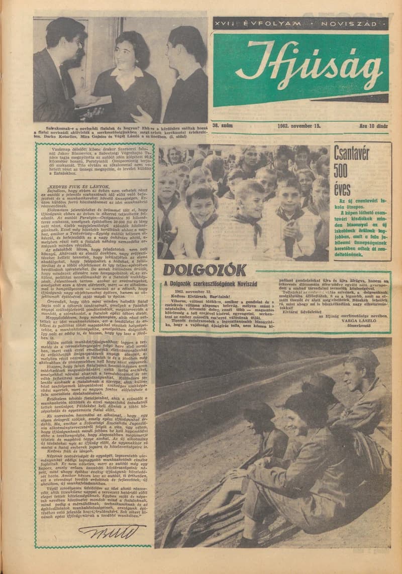 Ifjúság, 18. évf. 1962. november 15. 38. sz.