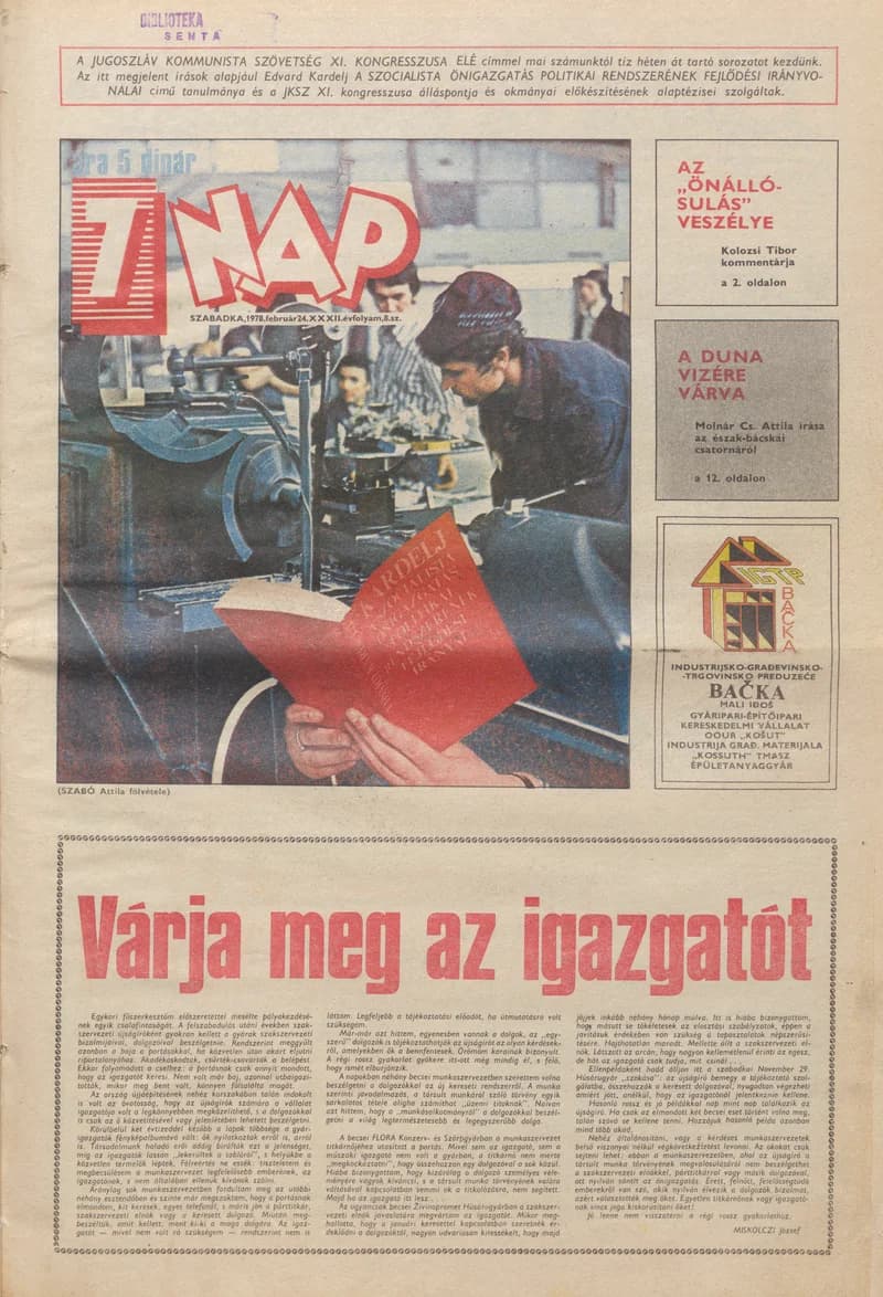 7 Nap, 33. évf. 1978. február 24. 8. sz. 1–24. oldal