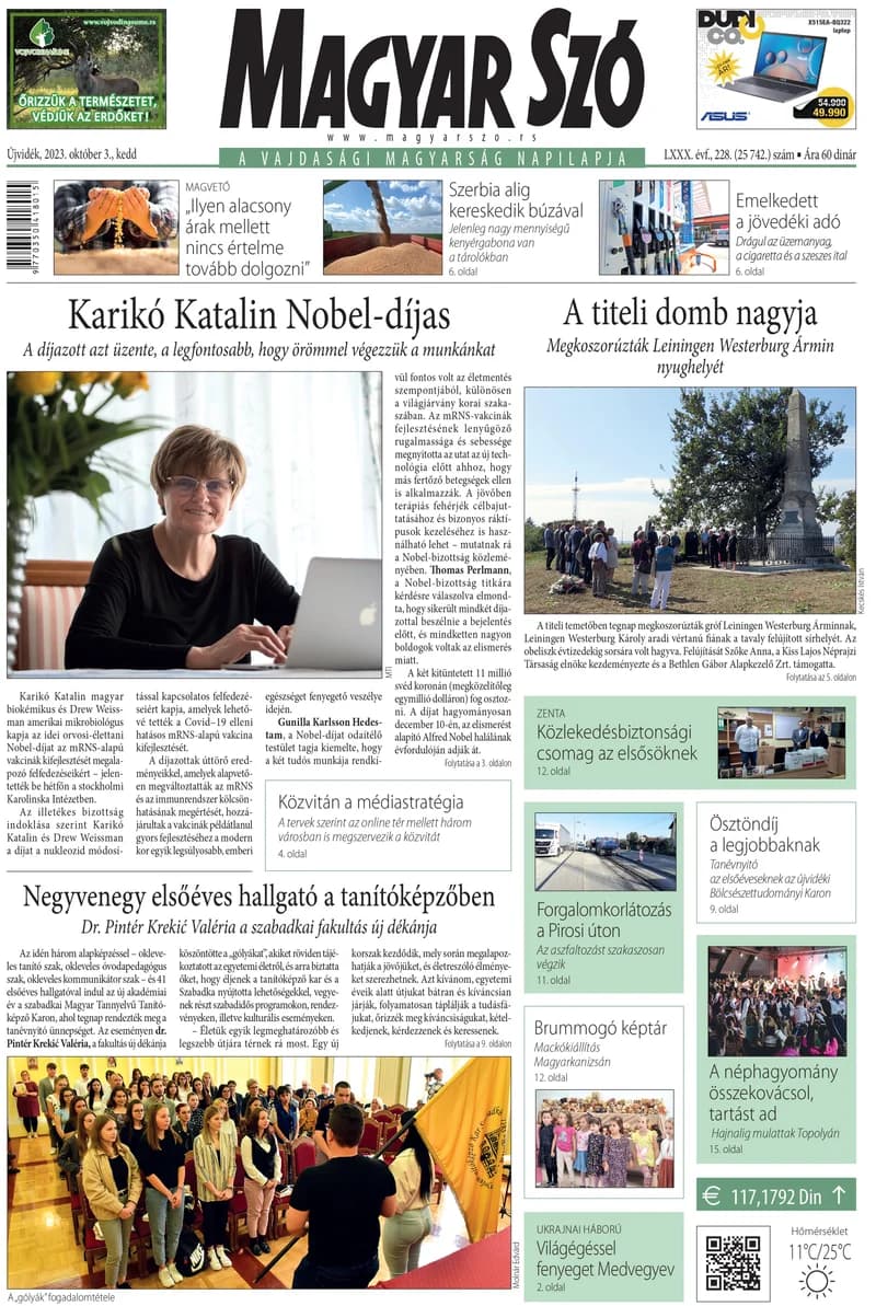 Magyar Szó, 80. évf. 2023. október 3. 228. sz. 1–20. oldal
