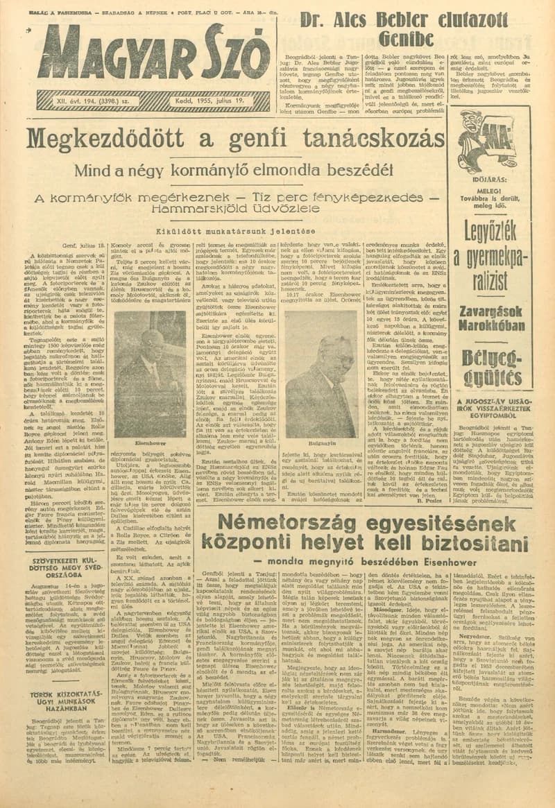 Magyar Szó, 12. évf. 1955. július 19. 194. sz. 1–8. oldal