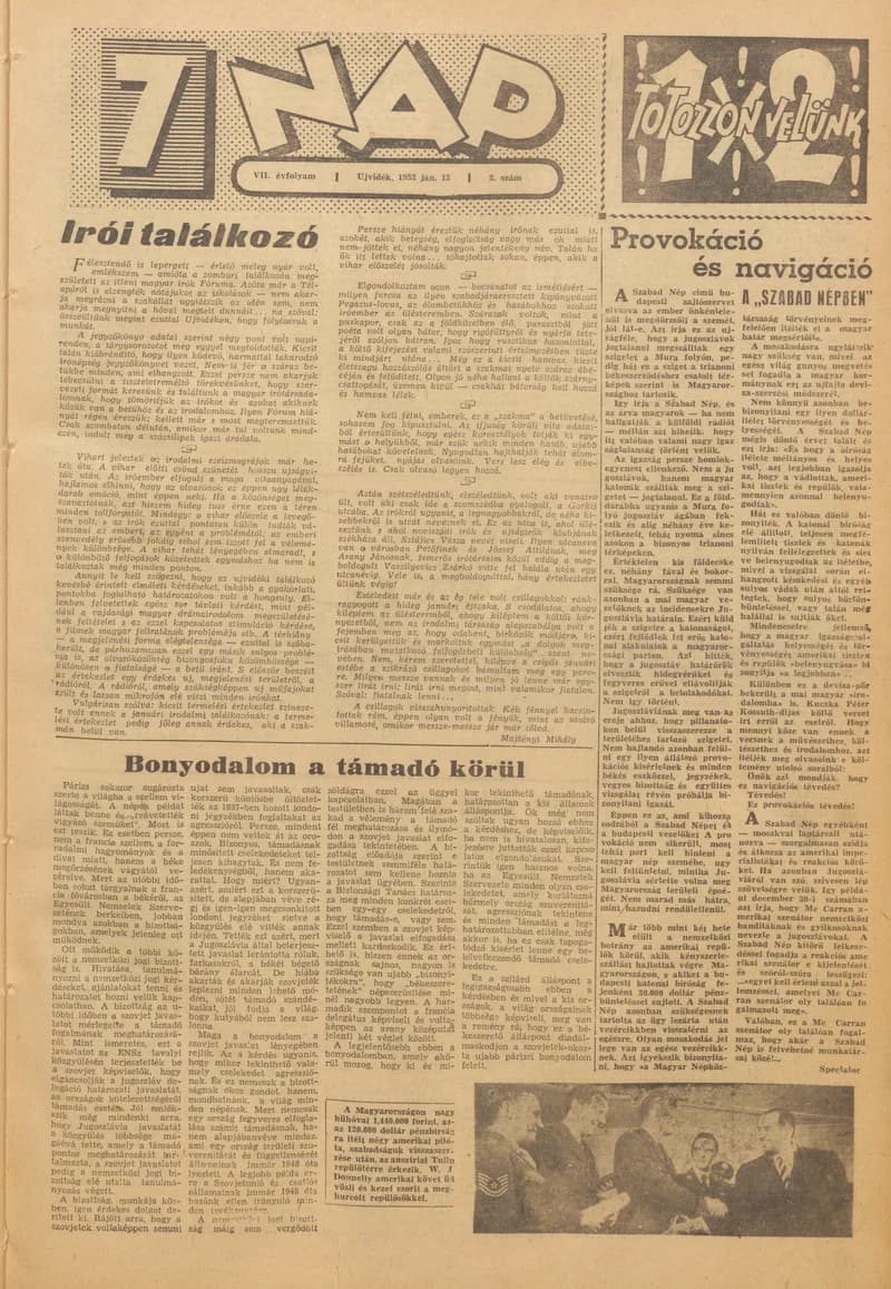 7 Nap, 7. évf. 1952. január 13. 2. sz. 1–12. oldal