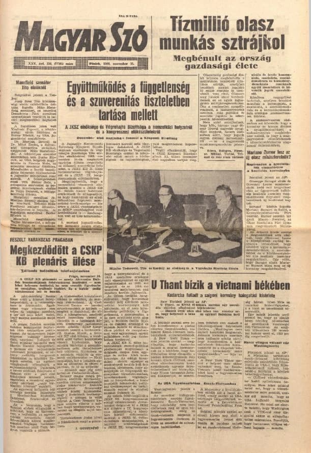 Magyar Szó, 25. évf. 1968. november 15. 316. sz. 1–12. oldal
