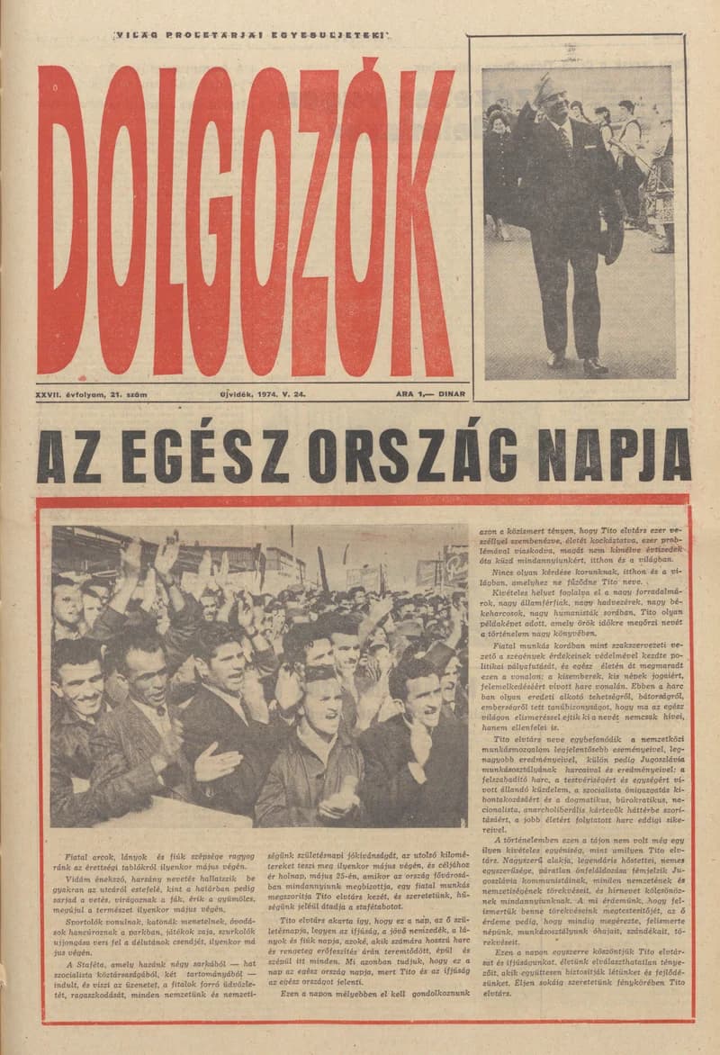 Dolgozók, 28. évf. 1974. május 24. 21. sz.