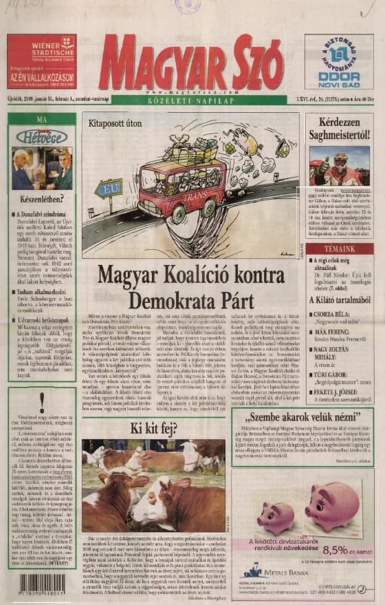 Magyar Szó, 66. évf. 2009. január 31. – február 1. 24. sz. 1–44. oldal