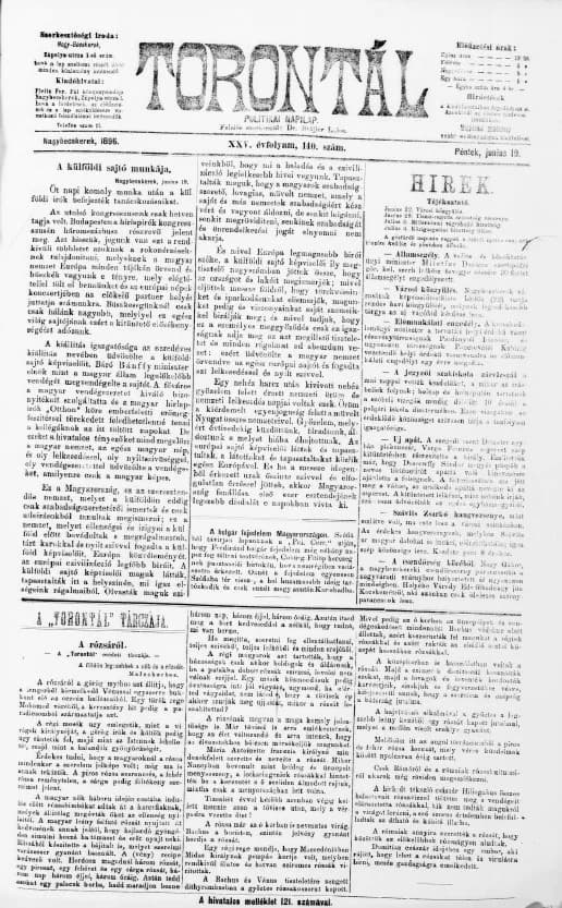 Torontál, 25. évf. 1896. június 19. 140. sz.